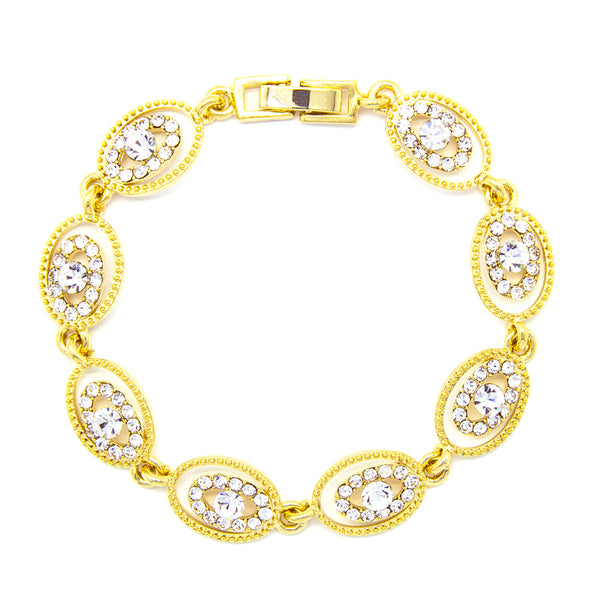 Gold tone oval link bracelet