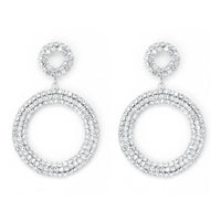 Large round earrings encrusted with diamantes