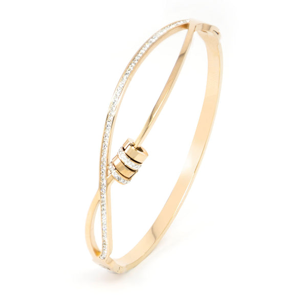 Stainless Steel Rose Gold Snap On Bangle