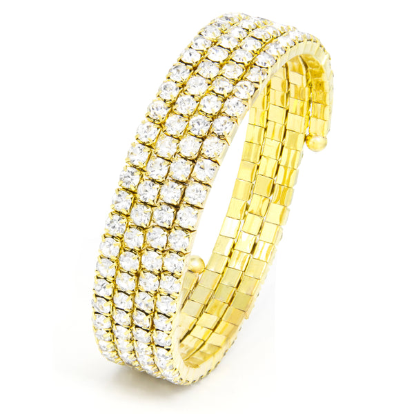 Gold diamante wrap around bangle