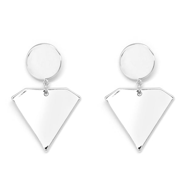 Silver Tone Geometric Earrings