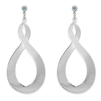 Silver Tone Twist Drop Earrings