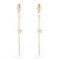 Stainless Steel Rose Gold Heart Drop Earrings