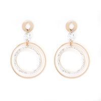 Stainless Steel Rose Gold Round Hanging Earrings