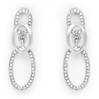 Silver Tone Drop Link Earrings