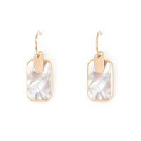 Stainless Steel Rose Gold Rectangular Earrings