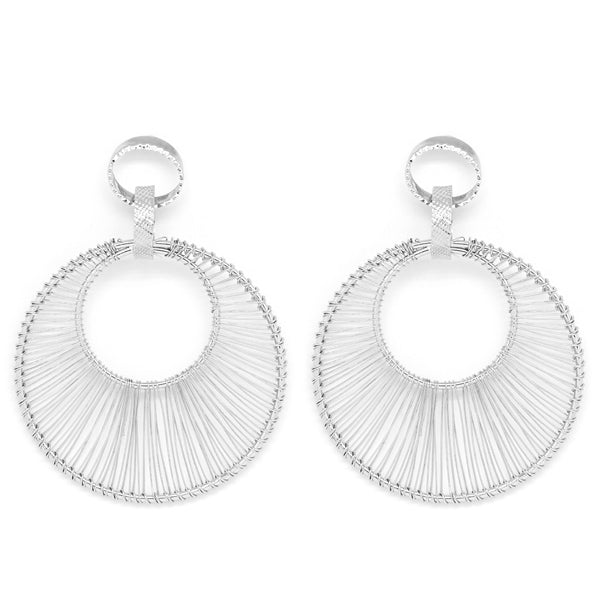 Silver Round Hanging Earrings