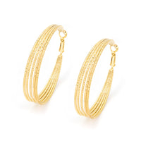 Gold Tone Multi Strand Hoop Earrings