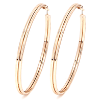 Large Rose Gold Tone Hoops