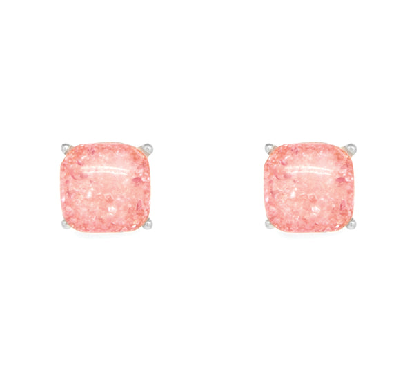 Salmon Pink Marble Finish Earrings
