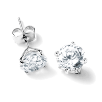 Silver Tone Small Clear Studs