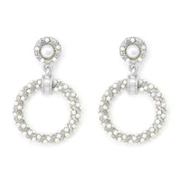 Round rope earrings with petite pearls