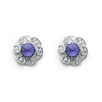 Silver Tone Flower Shaped Earrings
