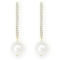 Elegant crystal pearl drop earrings