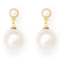 Dainty pink pearl drop earrings