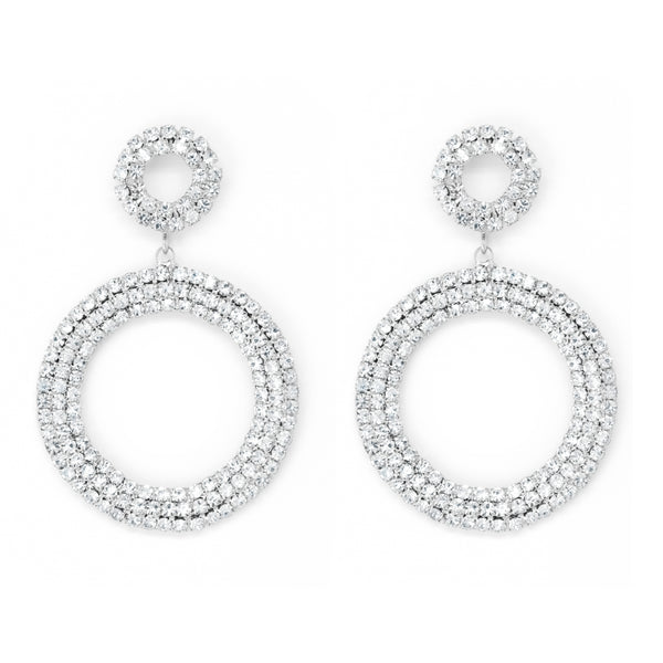 Large round earrings encrusted with diamantes