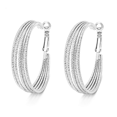 Silver Tone Hoop Earrings