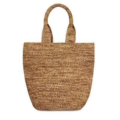 Tea coloured straw shoulder bag - Head O