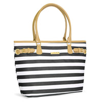 Maria Black and White Stripe Handbag
