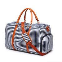Letizia Blue and White Stripe Overnight Bag