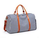 Letizia Blue and White Stripe Overnight Bag