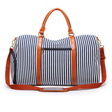 Letizia Blue and White Stripe Overnight Bag
