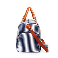 Letizia Blue and White Stripe Overnight Bag