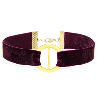 Burgundy With Gold Tone Circular-Shaped