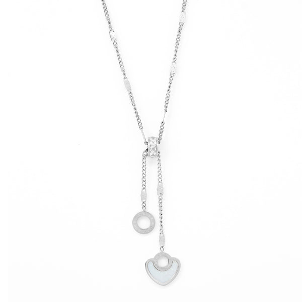 Stainless Steel Silver Pendant With Heart Charm