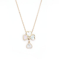Stainless Steel Rose Gold Necklace With Clover Leaf Pendant