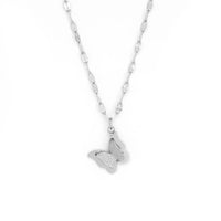Stainless Steel Silver Necklace With Butterfly Pendant
