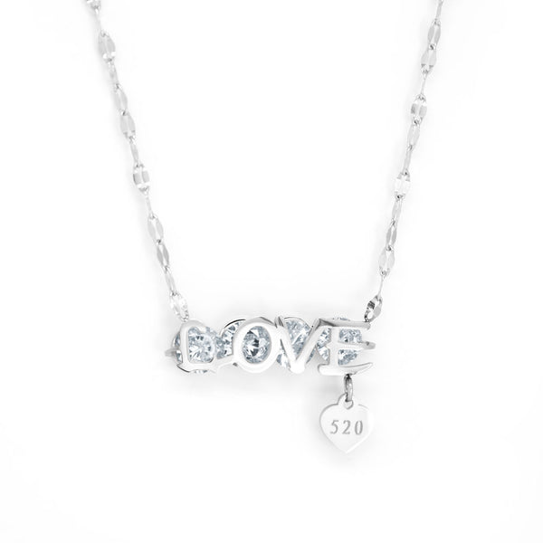 Stainless Steel Silver Necklace With "LOVE" Pendant