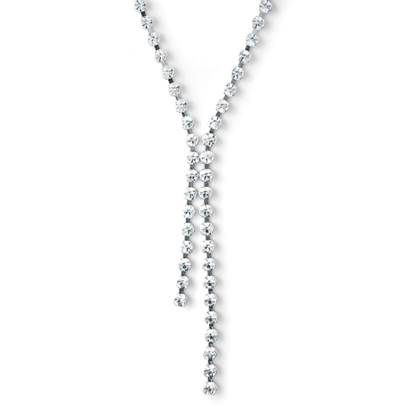 Silver Tone Two Strand Evening Necklace