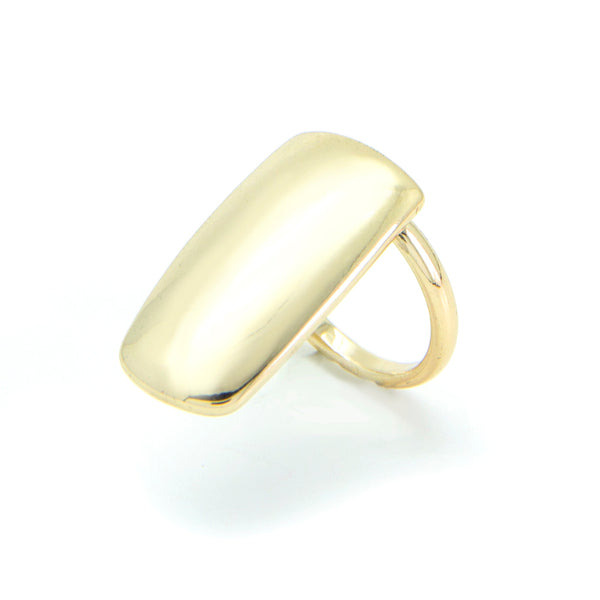 Gold Tone Rectangular Shaped Ring