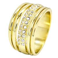 Gold Tone Multi Band Ring