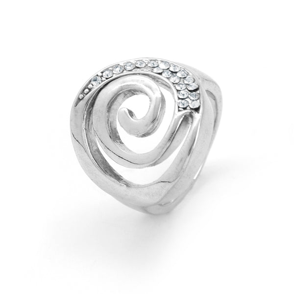 Silver Tone Swirl Ring