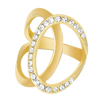 Gold Tone Interlocking Circular Ring