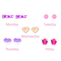 Multicolour 5 piece earring set