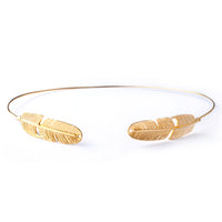 Gold Tone Leaf Headband