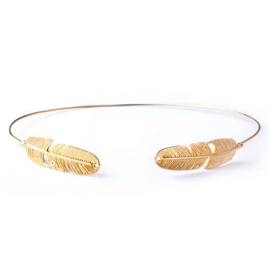 Gold Tone Leaf Headband