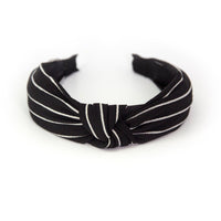 Black and white stripe knot headband