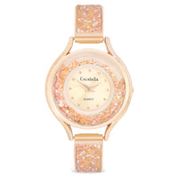 Ladies Rose gold watch embellished with rose crystals