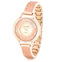 Ladies Rose gold watch embellished with rose crystals